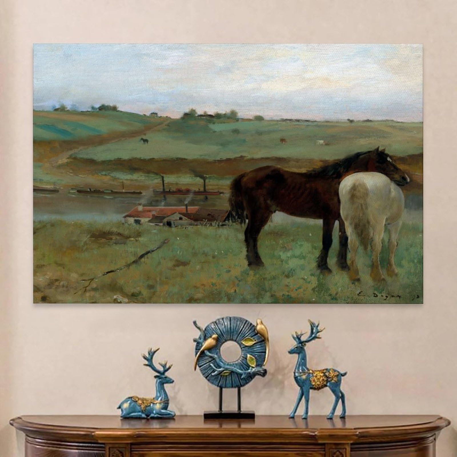 Amazon.co.jp: ドガの草原の馬 ポスター 1871 年にエドガー ドガ